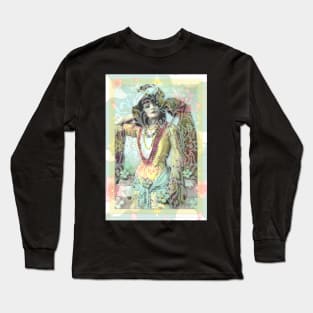 Lady With Lace Overlay Long Sleeve T-Shirt